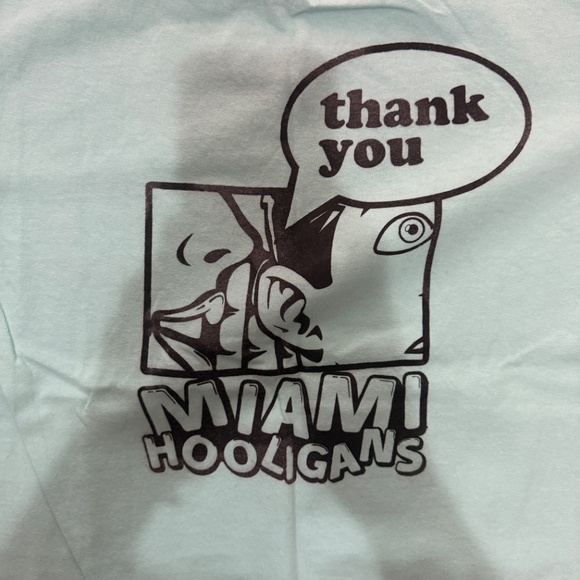 Miami Hooligans Thank You Graphic Tee Aqua Regular - Picture 6 of 6